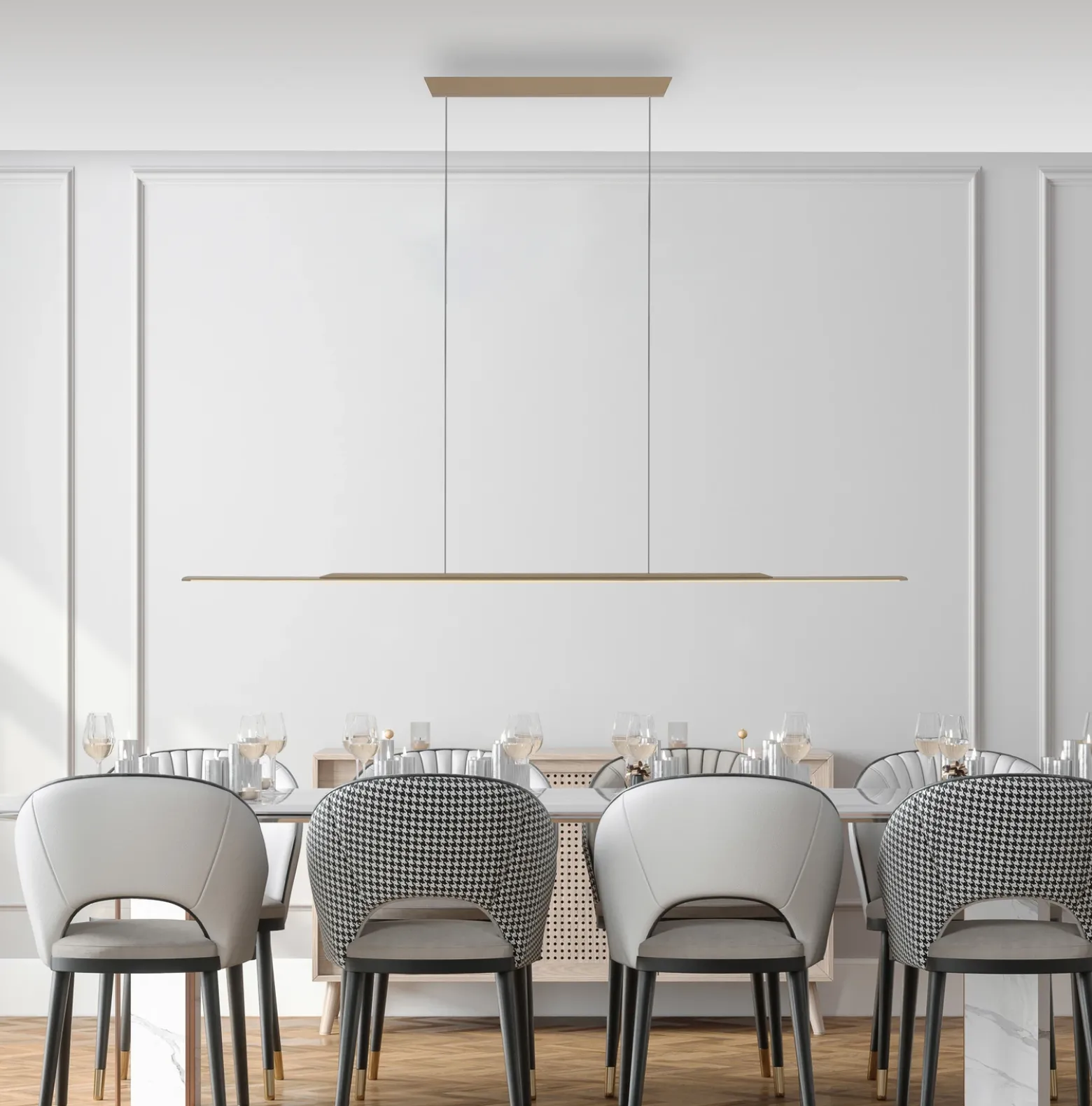 Lámpara colgante LED PURE Surface, bronce, 160 cm, aluminio, 3000 K