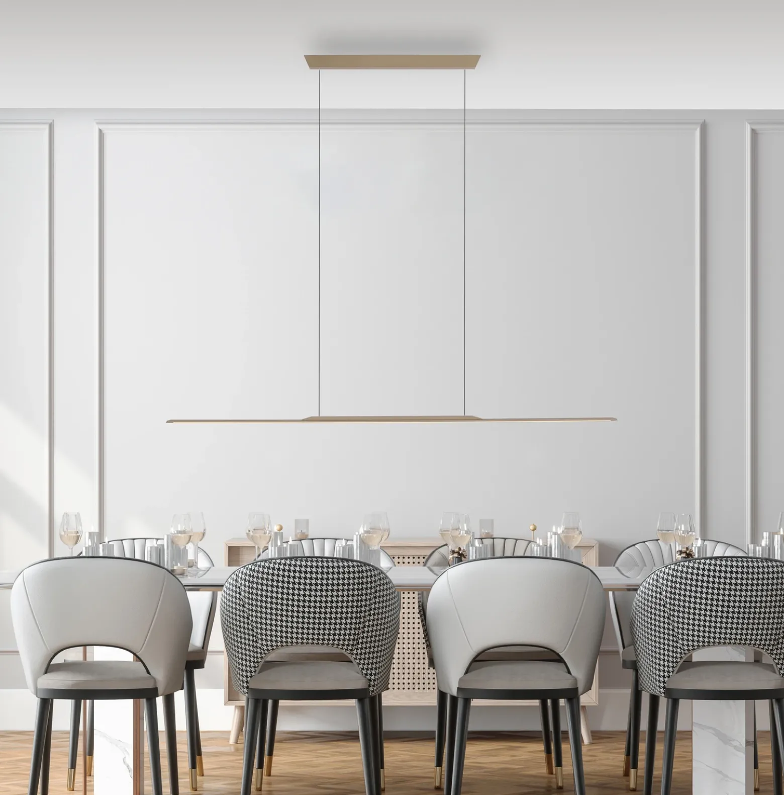 Lámpara colgante LED PURE Surface, bronce, 125 cm, aluminio, 3000 K