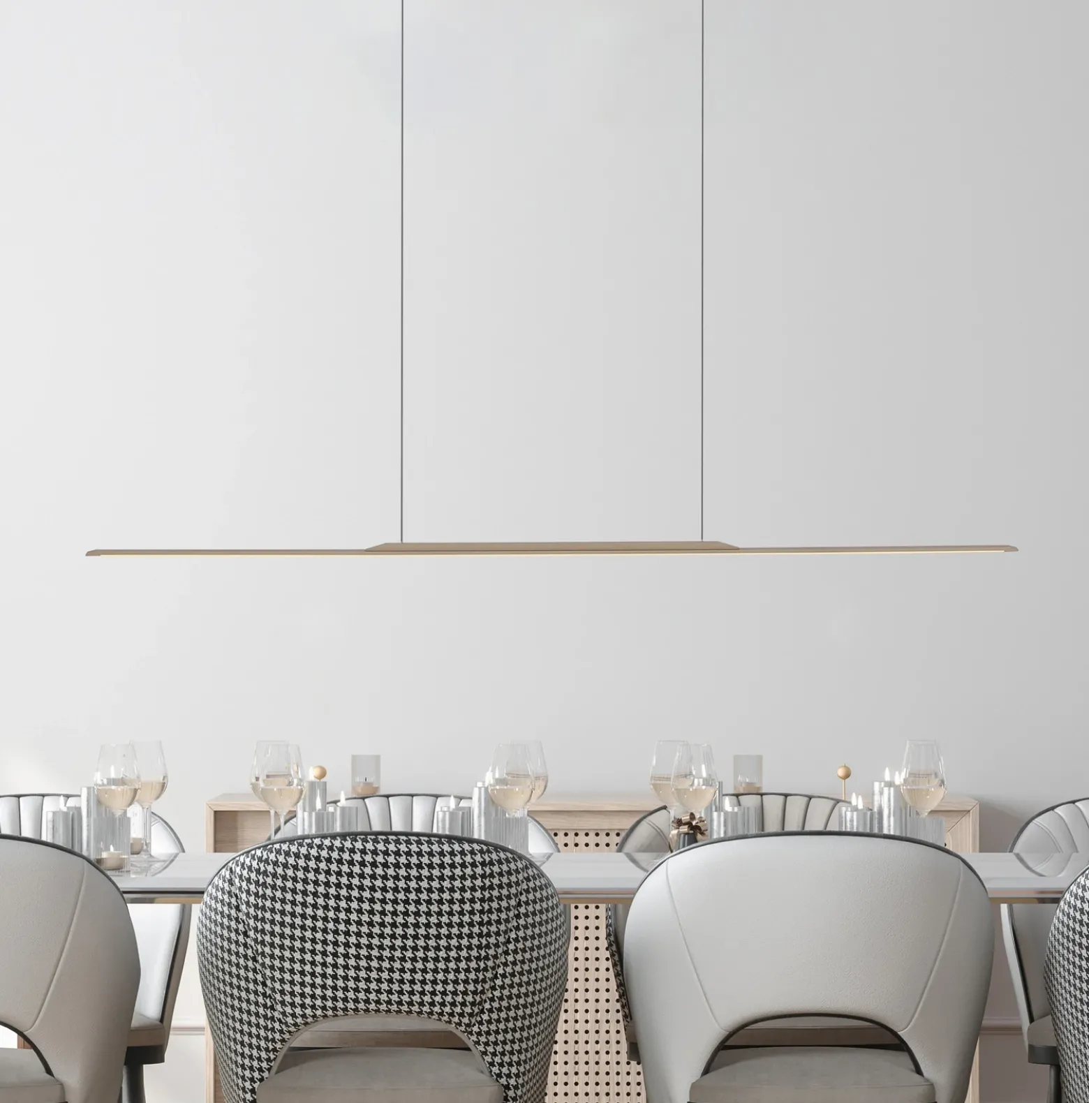 Lámpara colgante LED PURE Surface, bronce, 125 cm, aluminio, 3000 K