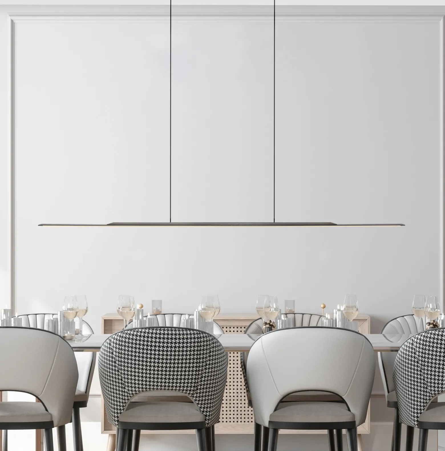 Lámpara colgante LED PURE Surface, gris, 160 cm, aluminio, 3000 K