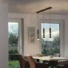 Lámpara colgante LED PURE Vega, tres cilindros, negra