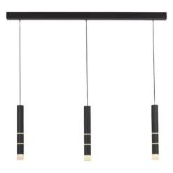 Lámpara colgante LED PURE Vega, tres cilindros, negra