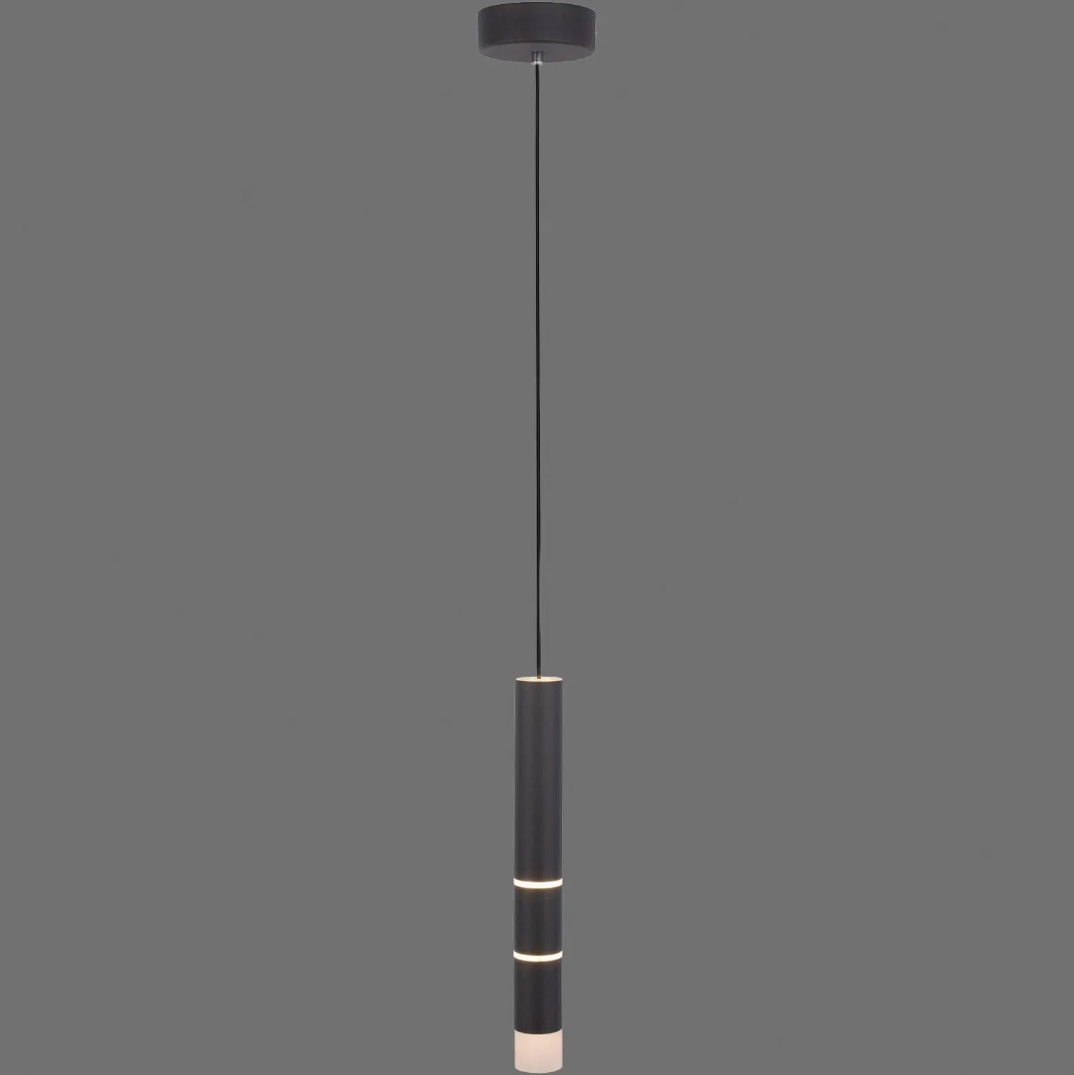 Lámpara colgante LED PURE Vega, cilíndrica, negra