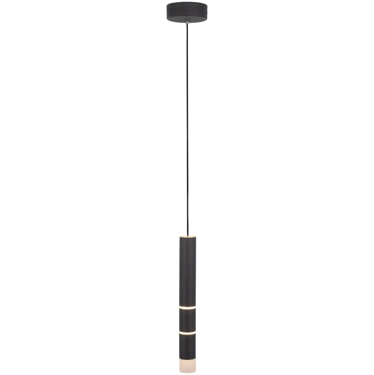 Lámpara colgante LED PURE Vega, cilíndrica, negra