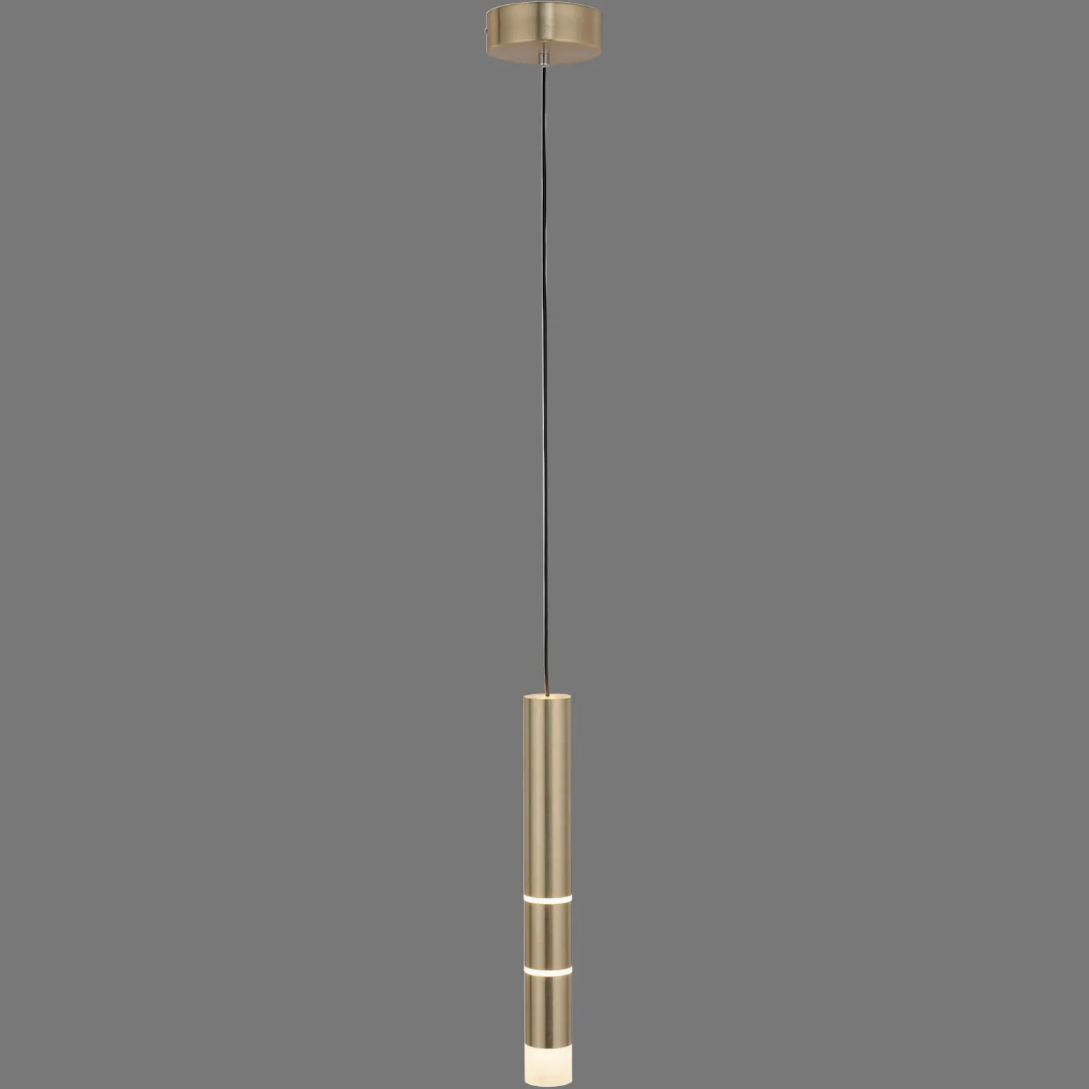 Lámpara colgante LED PURE Vega, cilíndrica, latón