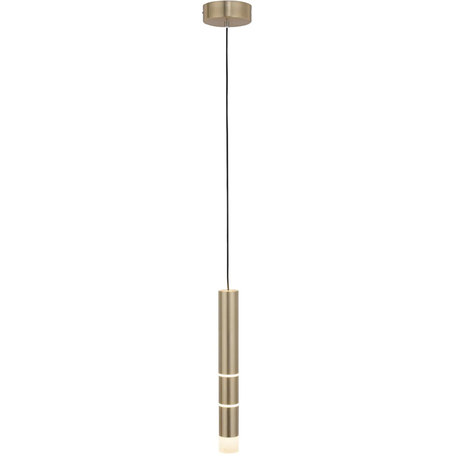 Lámpara colgante LED PURE Vega, cilíndrica, latón