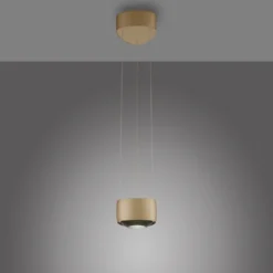 Lámpara colgante LED Q-Stretto de Paul Neuhaus, bronce, 14,5 cm