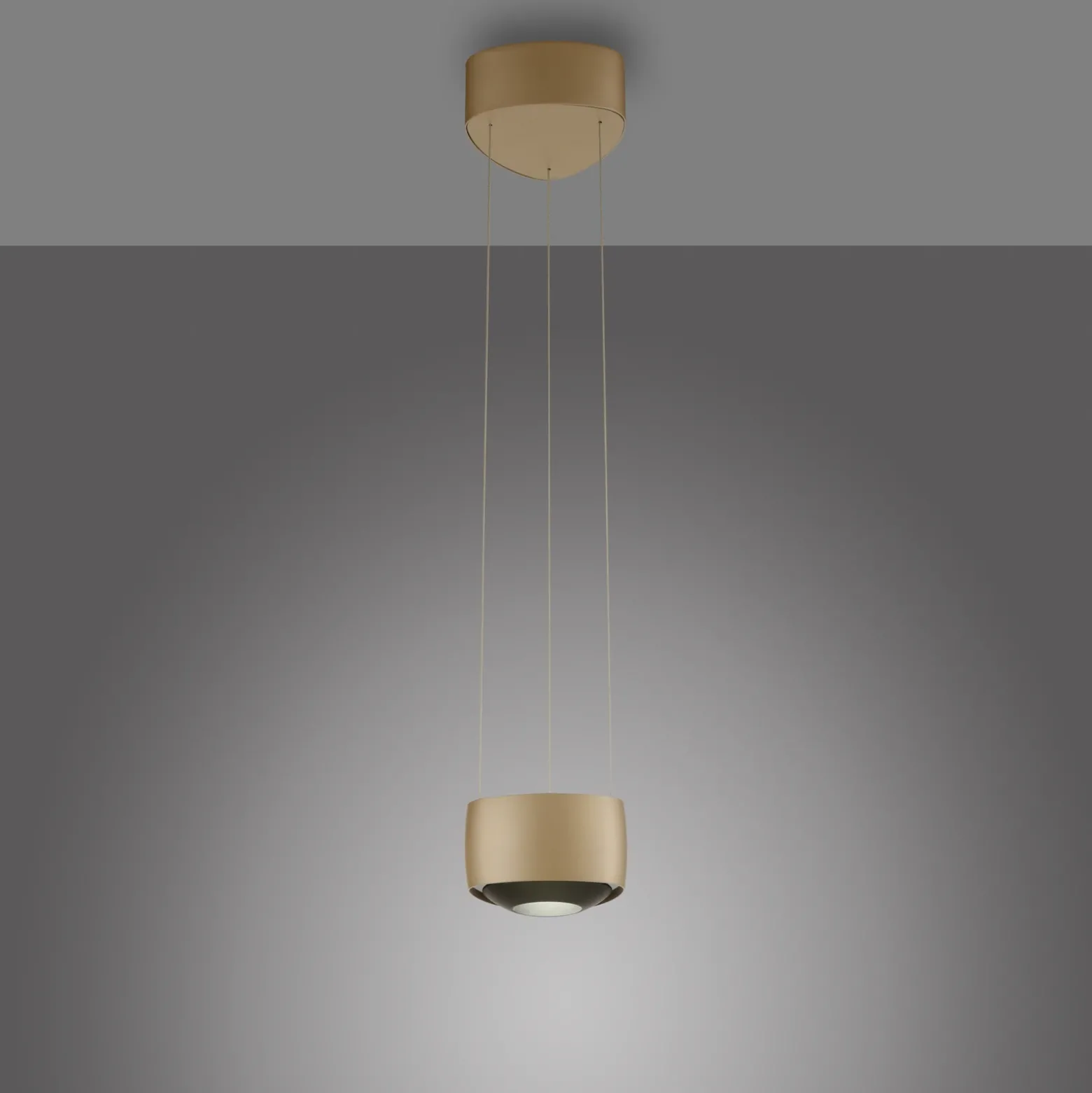 Lámpara colgante LED Q-Stretto de Paul Neuhaus, bronce, 14,5 cm