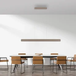 Lámpara colgante LED Q-Stretto de Paul Neuhaus, bronce, 120 cm
