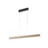 Lámpara colgante LED Quitani Lisene, roble/negro, CCT, 117 cm, atenuable.