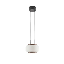 Lámpara colgante LED Quitani Shiro, 1 luz, altura regulable, cristal