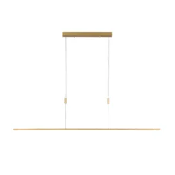Lámpara colgante LED Quitani Tolu, longitud 179 cm, latón