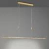 Lámpara colgante LED Quitani Tolu, longitud 179 cm, latón
