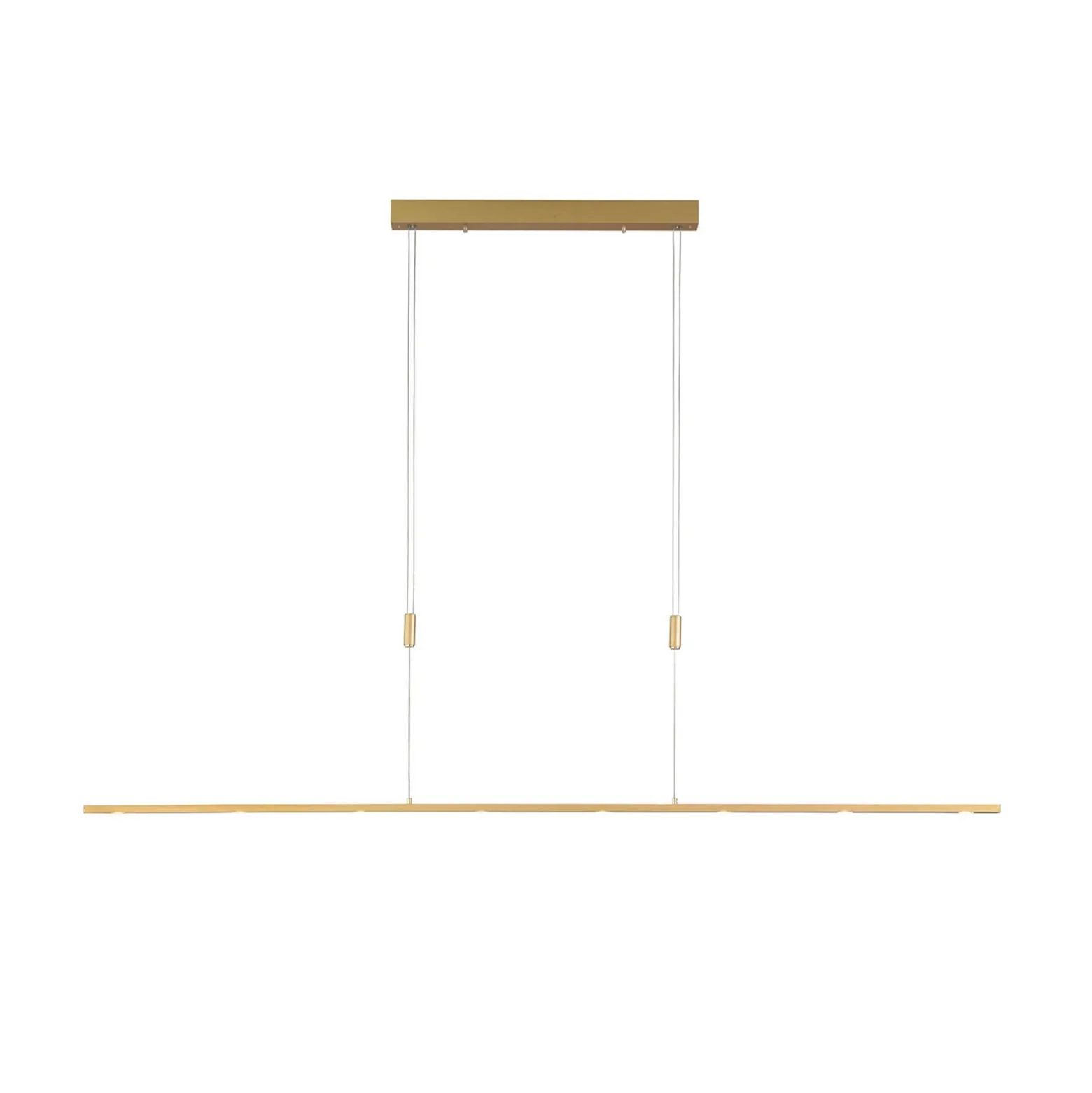 Lámpara colgante LED Quitani Tolu, longitud 179 cm, latón