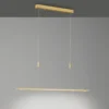 Lámpara colgante LED Quitani Tolu, longitud 119 cm, latón