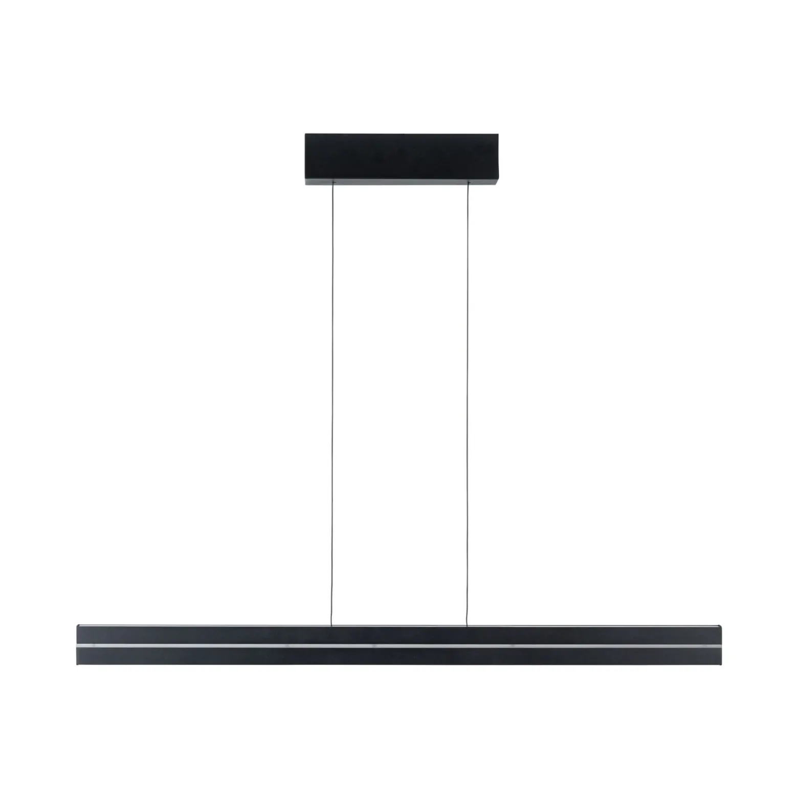 Lámpara colgante LED Raiko de Paulmann, negra, 100 cm, RGBW, atenuable.