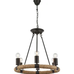 Lámpara colgante LED redonda Ulleu con 6 luces