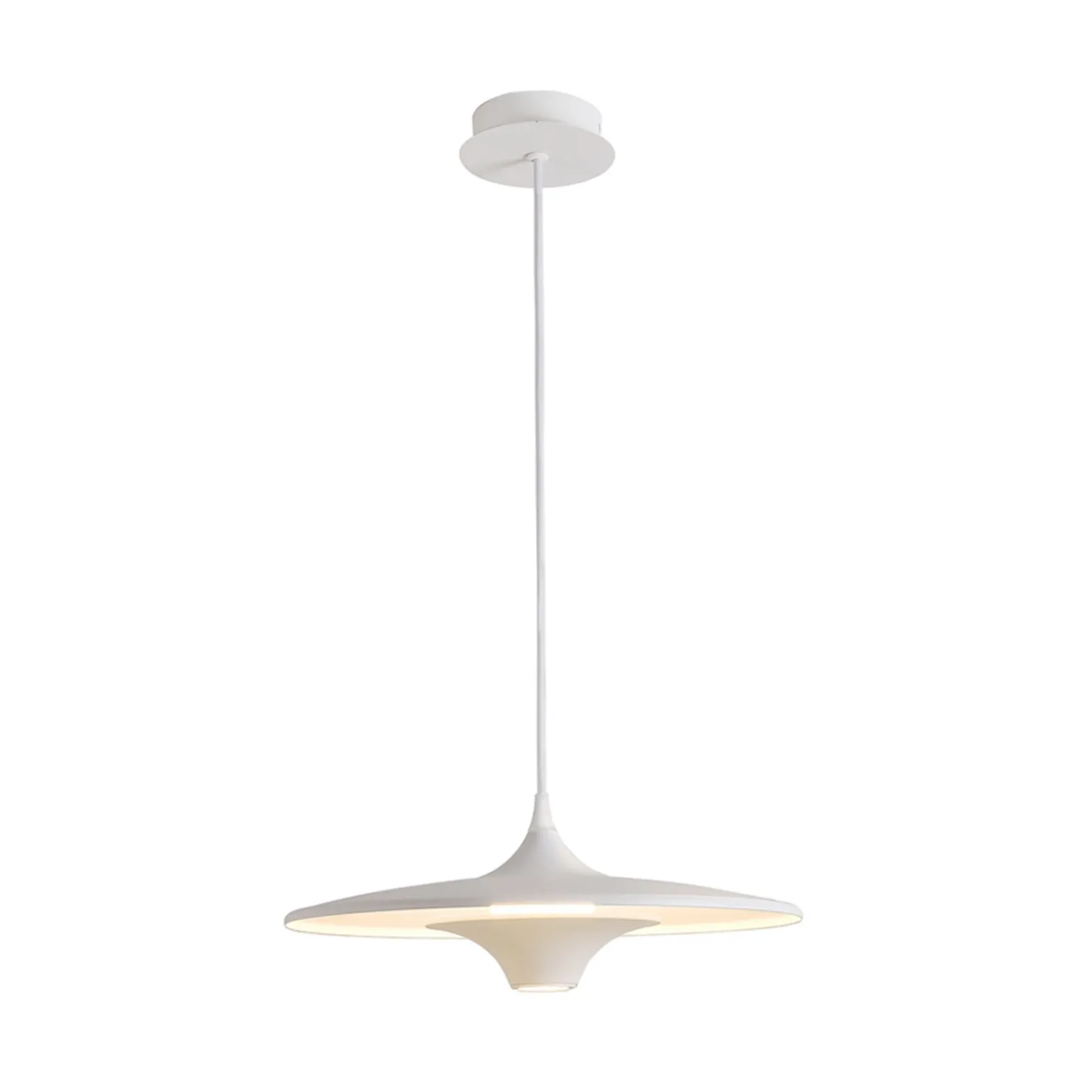 Lámpara colgante LED Rene, blanca, Ø 42 cm, metal