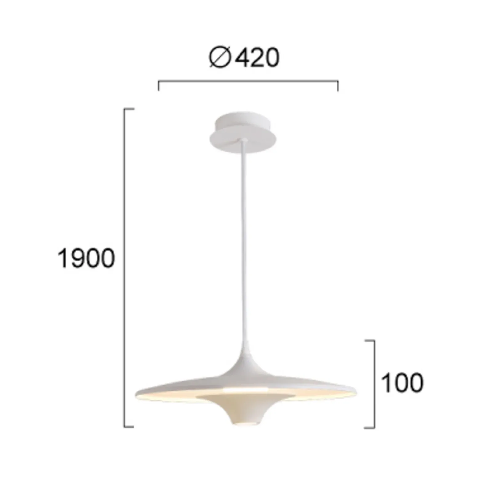 Lámpara colgante LED Rene, blanca, Ø 42 cm, metal