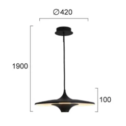 lámpara colgante LED Rene, negra, Ø 42 cm, metal