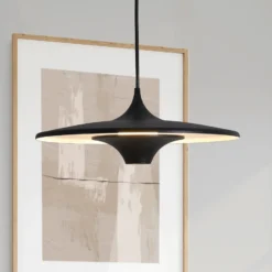 lámpara colgante LED Rene, negra, Ø 42 cm, metal