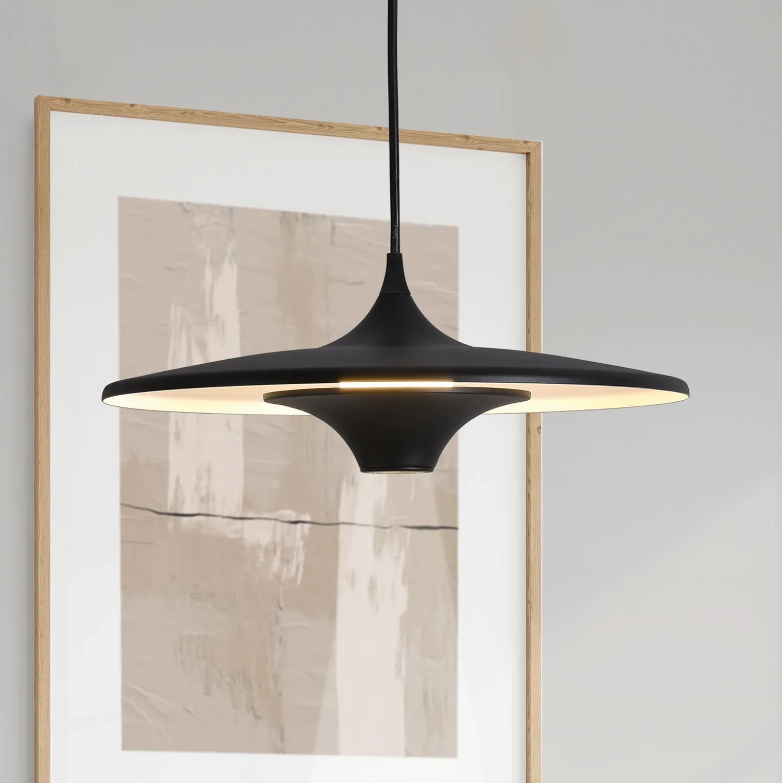 lámpara colgante LED Rene, negra, Ø 42 cm, metal