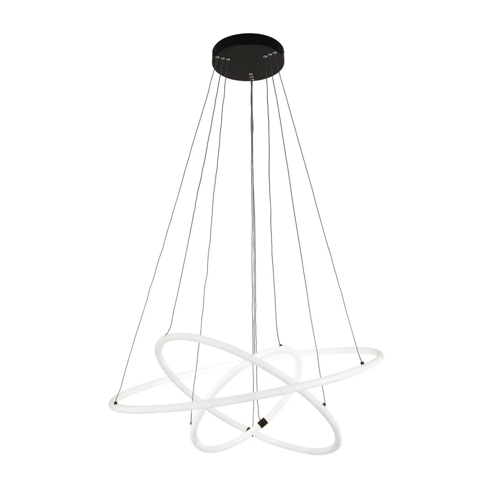 Lámpara colgante LED Revolve, 3 luces, blanca, acrílica, atenuable