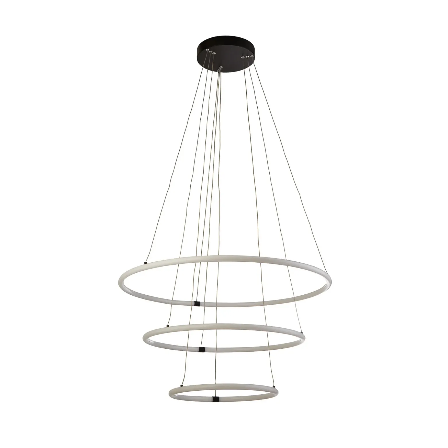 Lámpara colgante LED Revolve, 3 luces, blanca, acrílica, atenuable