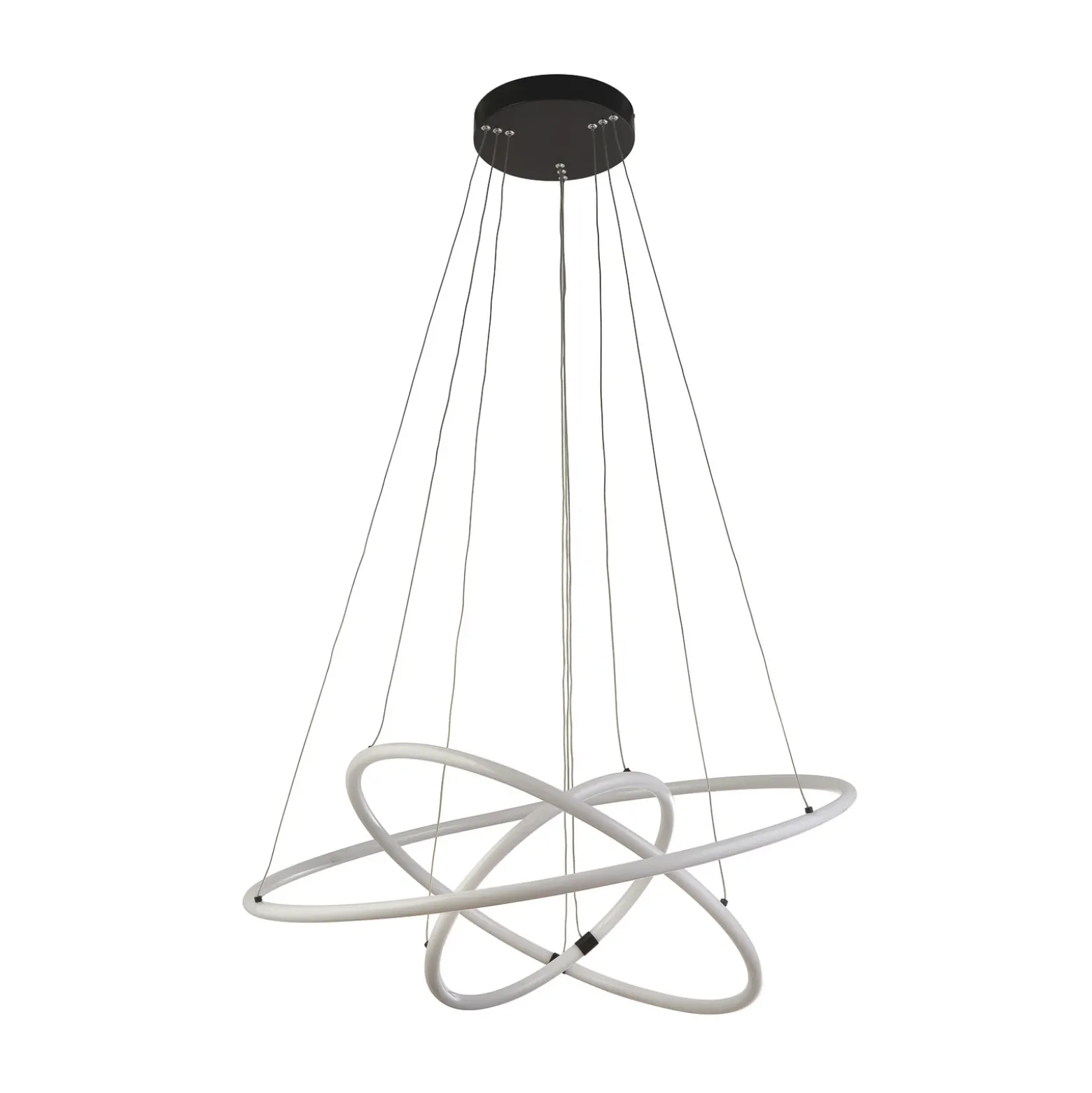 Lámpara colgante LED Revolve, 3 luces, blanca, acrílica, atenuable