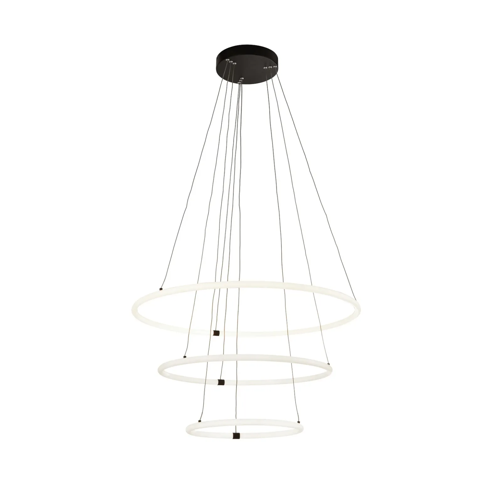 Lámpara colgante LED Revolve, 3 luces, blanca, acrílica, atenuable