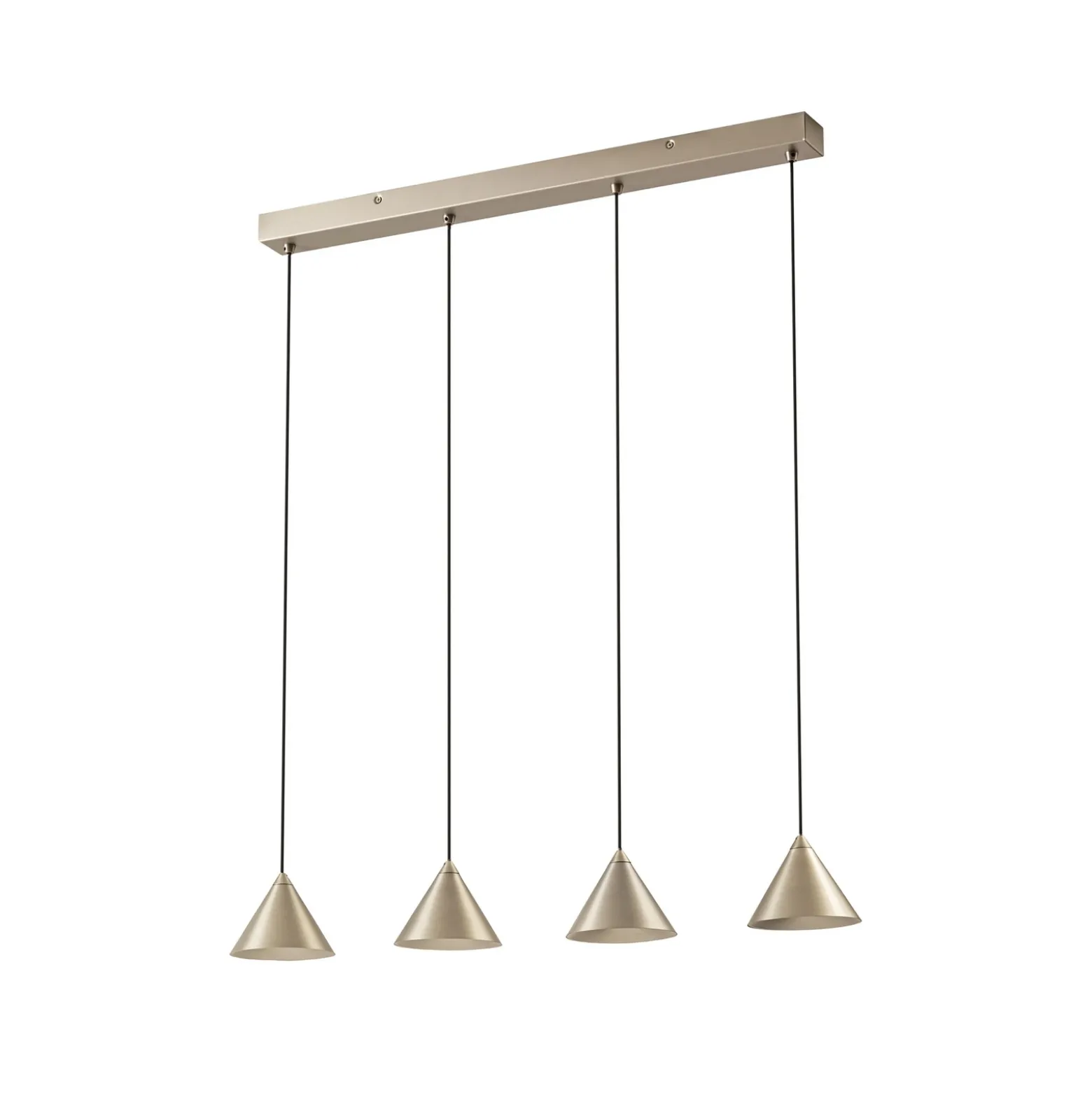 Lámpara colgante LED Rhodes de Lucande, 4 luces, níquel, 82 cm