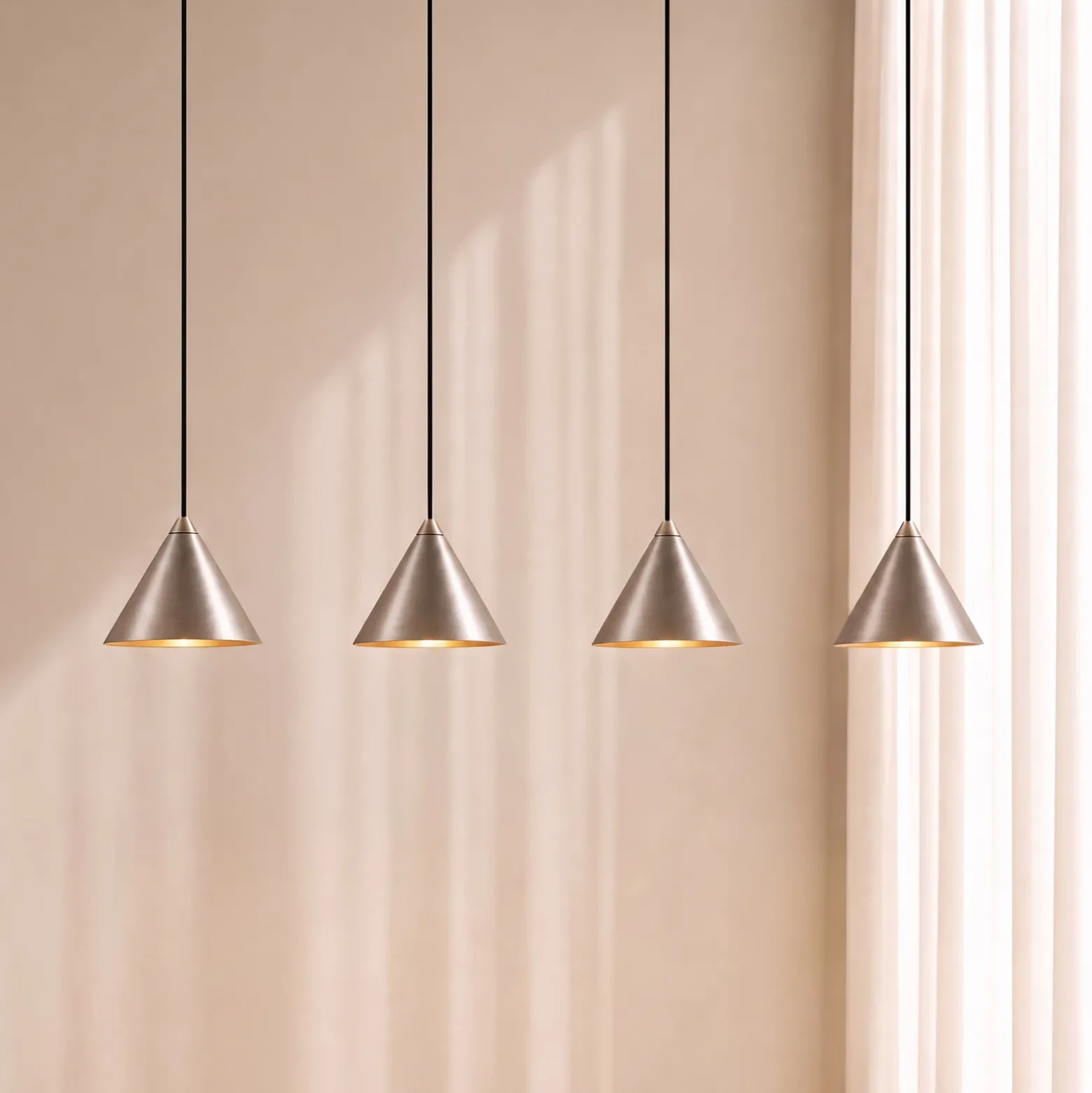 Lámpara colgante LED Rhodes de Lucande, 4 luces, níquel, 82 cm