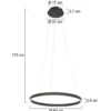 Lámpara colgante LED Ringlux Ø 60cm 2 luces negro
