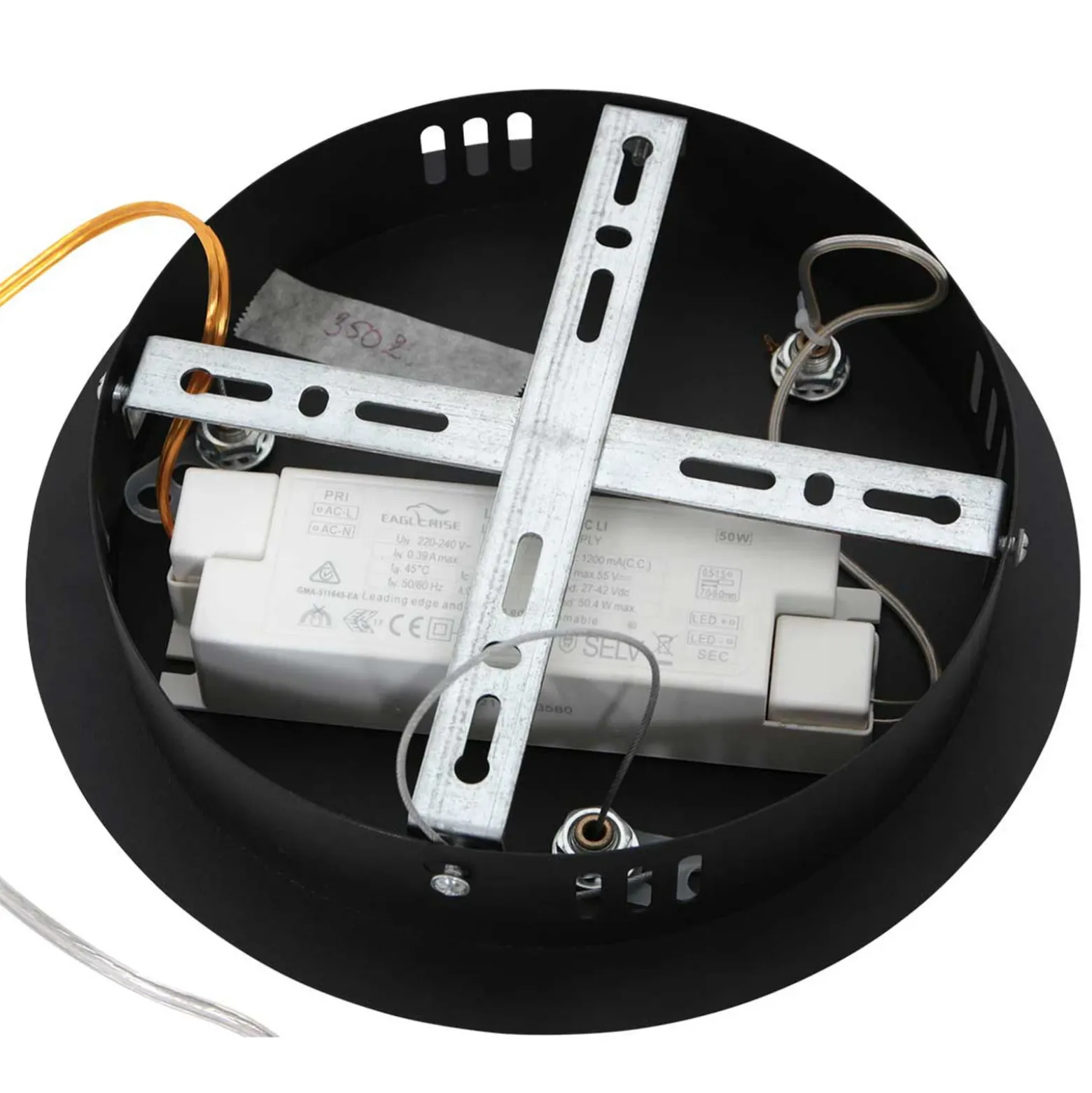 Lámpara colgante LED Ringlux Ø 60cm 2 luces negro