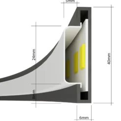 Lámpara colgante LED Rio 110, horizontal, 3.000 K, negra