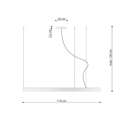 Lámpara colgante LED Rio 110, horizontal, 3.000 K, negra