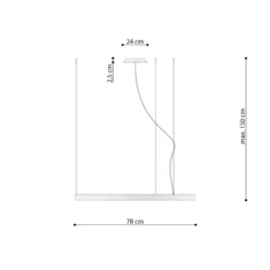 Lámpara colgante LED Rio 78 horizontal, 3.000 K, negra
