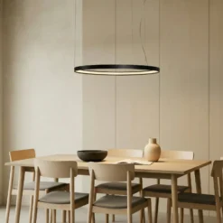 Lámpara colgante LED Rio 110 horizontal, 3.000 K, negra