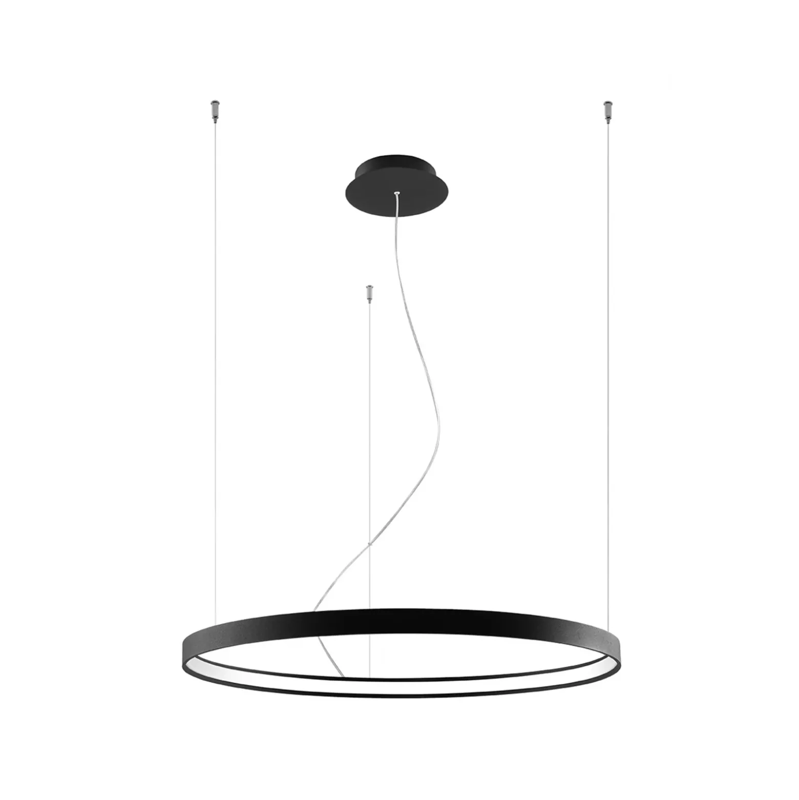 Lámpara colgante LED Rio 78 horizontal, 3.000 K, negra