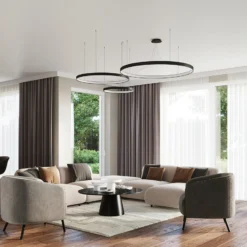 Lámpara colgante LED Rio 78 horizontal, 3.000 K, negra