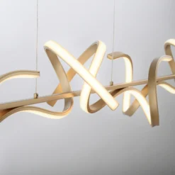Lámpara colgante LED Rizos, latón, metal, 99 cm de largo, atenuable