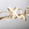 Lámpara colgante LED Rizos, latón, metal, 99 cm de largo, atenuable