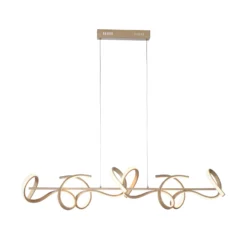 Lámpara colgante LED Rizos, latón, metal, 99 cm de largo, atenuable