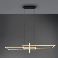 Lámpara colgante LED Salinas, color latón, metal, 110 cm de largo