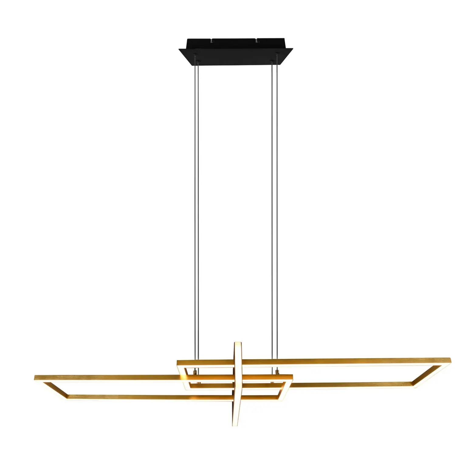 Lámpara colgante LED Salinas, color latón, metal, 110 cm de largo
