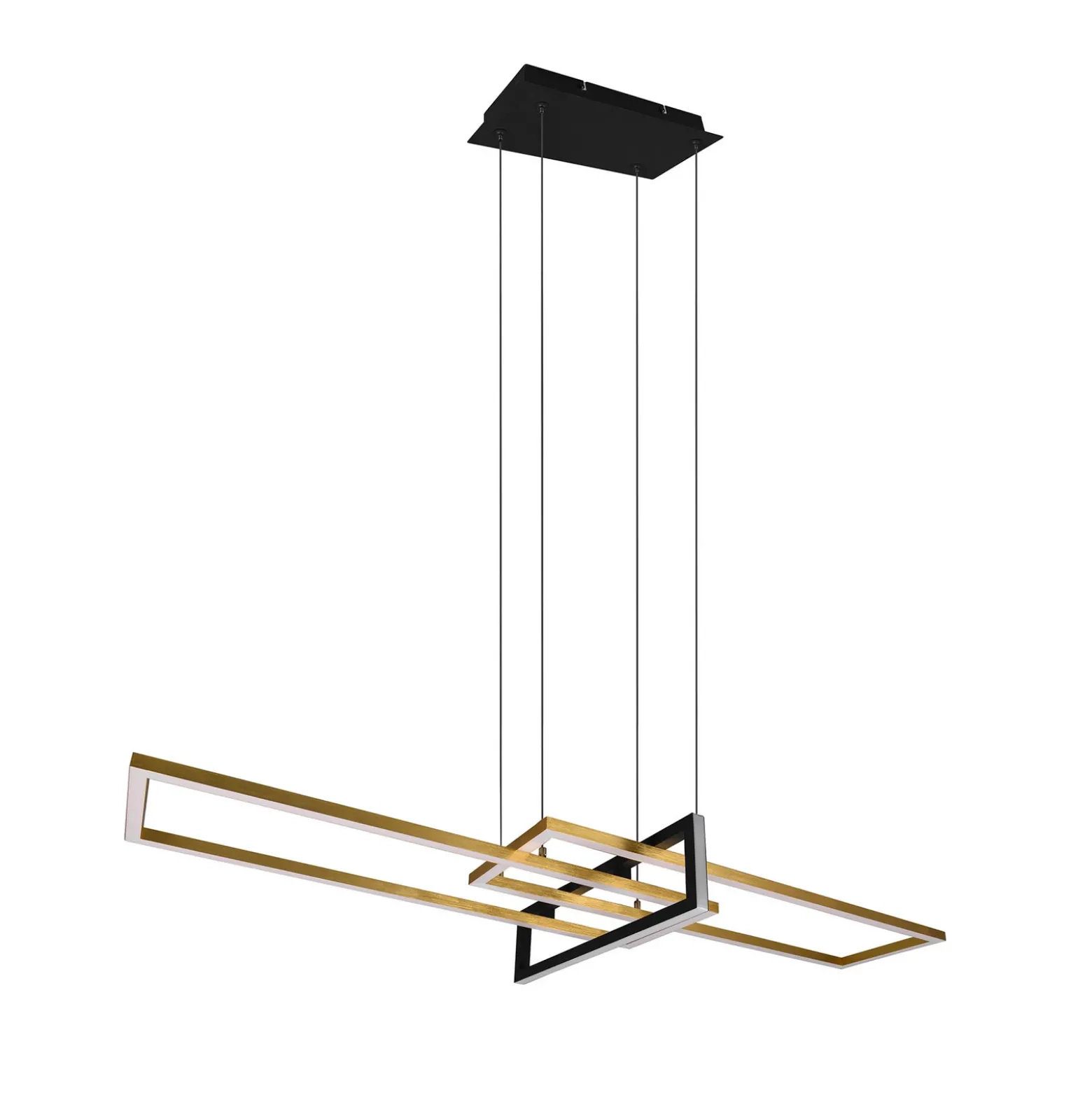 Lámpara colgante LED Salinas, color latón, metal, 110 cm de largo