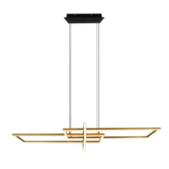 Lámpara colgante LED Salinas, color latón, metal, 110 cm de largo