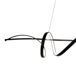 Lámpara colgante LED Sash, metal, negro, 4000 K