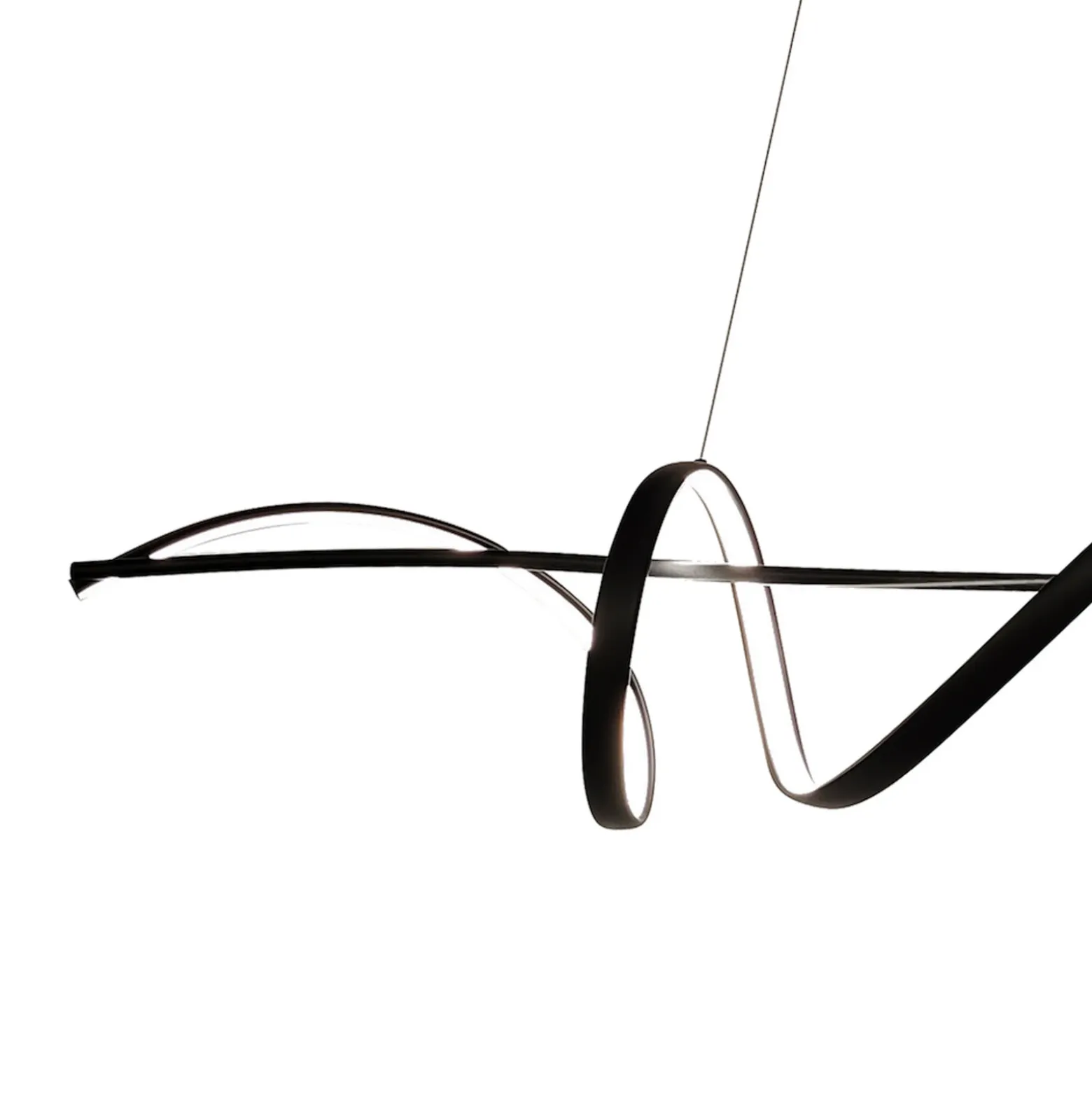Lámpara colgante LED Sash, metal, negro, 4000 K