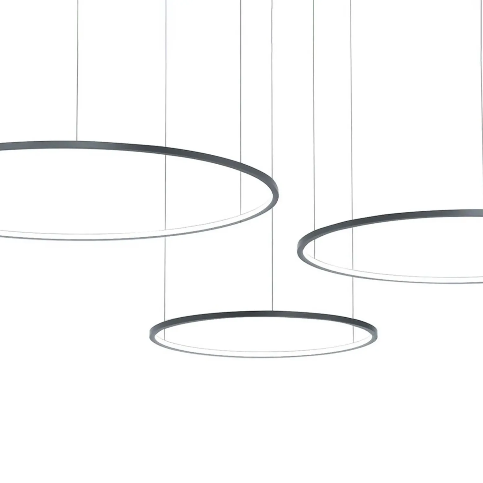 Lámpara colgante LED Saturno, negro, 3 luces, metal, 4000 K